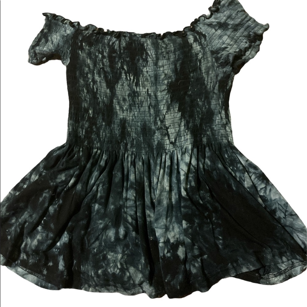 A black and grey blouse